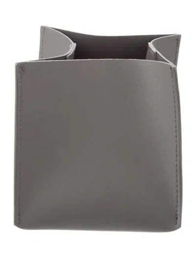 Pre-owned Nicole Sassaman Faux Leather Tissue Box Cover In Gray