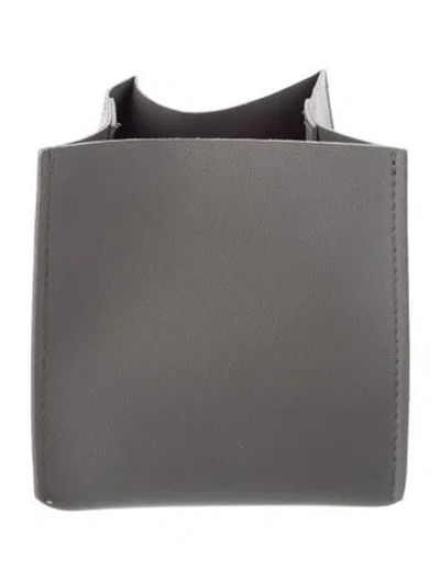 Pre-owned Nicole Sassaman Faux Leather Tissue Box Cover In Gray