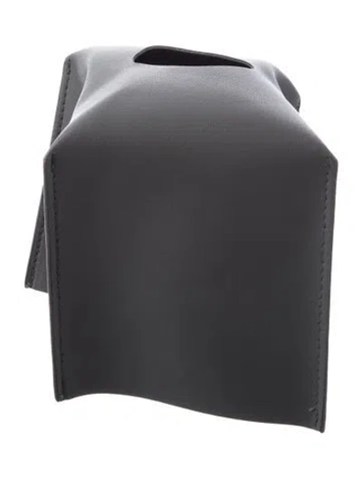 Pre-owned Nicole Sassaman Faux Leather Tissue Box Cover In Gray