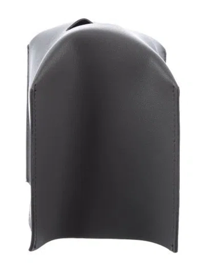 Pre-owned Nicole Sassaman Faux Leather Tissue Box Cover In Gray