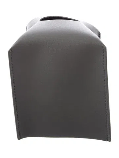 Pre-owned Nicole Sassaman Faux Leather Tissue Box Cover In Gray