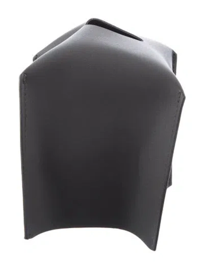 Pre-owned Nicole Sassaman Faux Leather Tissue Box Cover In Gray