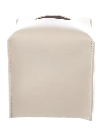 Pre-owned Nicole Sassaman Faux Leather Tissue Box Cover In Neutral