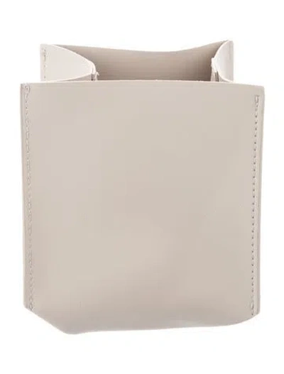 Pre-owned Nicole Sassaman Faux Leather Tissue Box Cover In Neutral