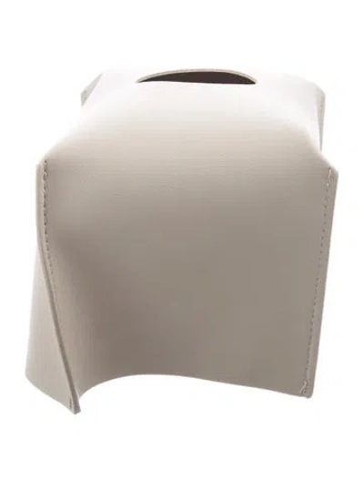 Pre-owned Nicole Sassaman Faux Leather Tissue Box Cover In Neutral