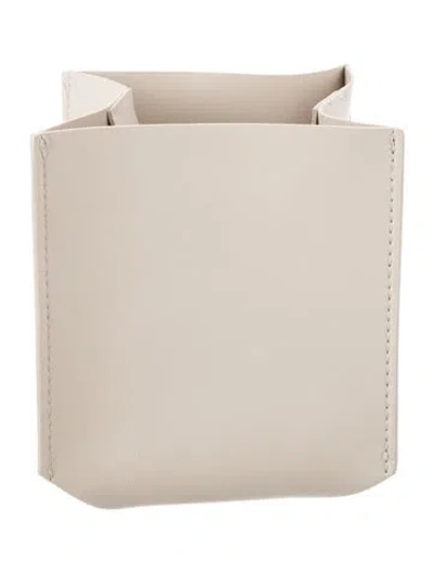 Pre-owned Nicole Sassaman Faux Leather Tissue Box Cover In Neutral