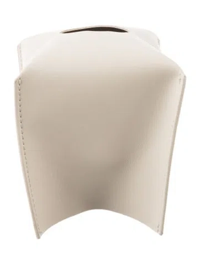 Pre-owned Nicole Sassaman Faux Leather Tissue Box Cover In Neutral