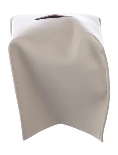 Pre-owned Nicole Sassaman Faux Leather Tissue Box Cover In Neutral