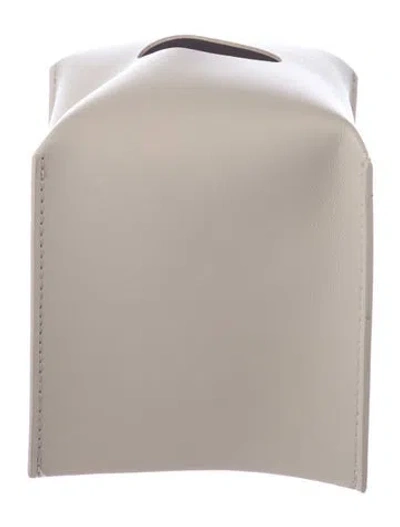 Pre-owned Nicole Sassaman Faux Leather Tissue Box Cover In Neutral