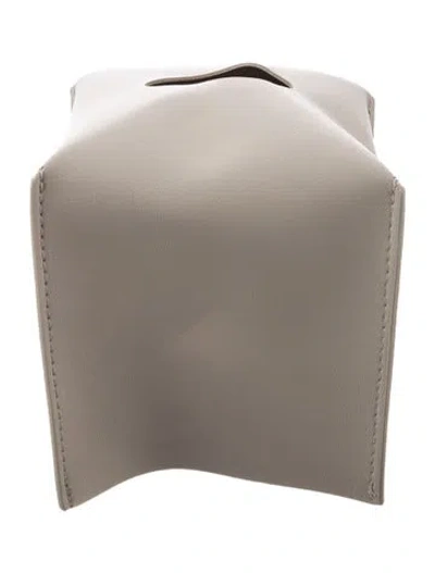 Pre-owned Nicole Sassaman Faux Leather Tissue Box Cover In Neutral