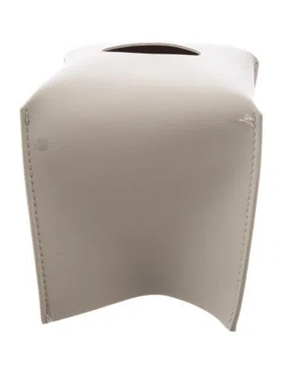 Pre-owned Nicole Sassaman Faux Leather Tissue Box Cover In Neutral