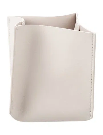 Pre-owned Nicole Sassaman Faux Leather Tissue Box Cover In Neutral
