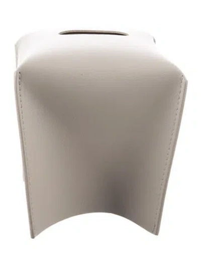 Pre-owned Nicole Sassaman Faux Leather Tissue Box Cover In Neutral