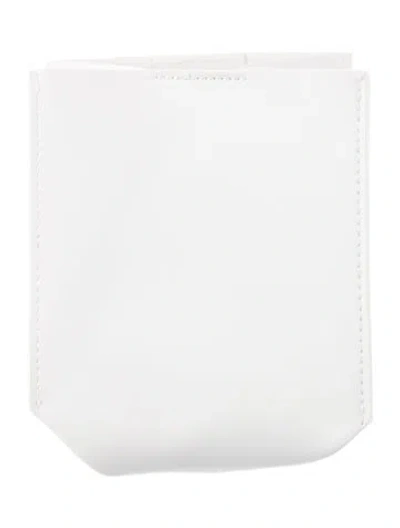 Pre-owned Nicole Sassaman Faux Leather Tissue Box Cover In White