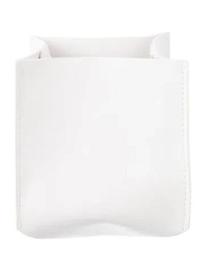 Pre-owned Nicole Sassaman Faux Leather Tissue Box Cover In White