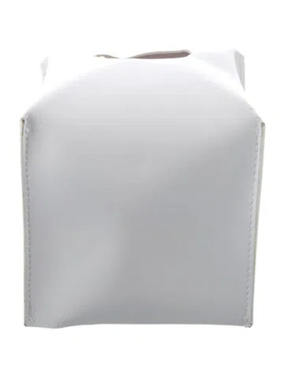 Pre-owned Nicole Sassaman Faux Leather Tissue Box Cover In White
