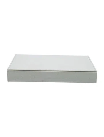 Pre-owned Nicole Sassaman Leather Lidded Box In White
