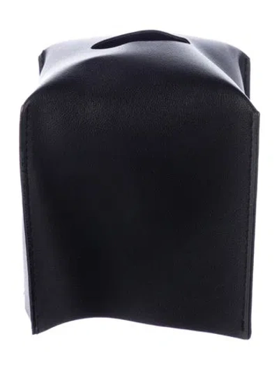Pre-owned Nicole Sassaman Leather Tissue Box Cover In Black