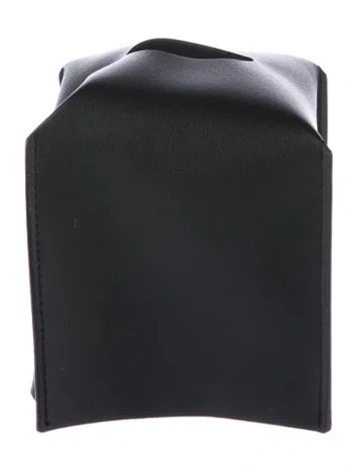 Pre-owned Nicole Sassaman Leather Tissue Box Cover In Black