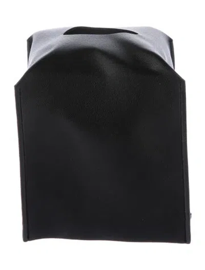 Pre-owned Nicole Sassaman Leather Tissue Box Cover In Black