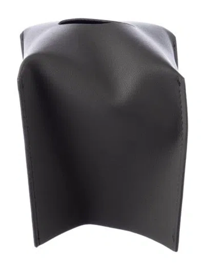 Pre-owned Nicole Sassaman Leather Tissue Box Cover In Gray