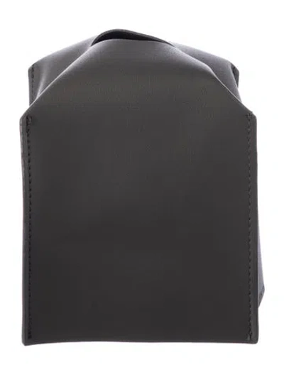 Pre-owned Nicole Sassaman Leather Tissue Box Cover In Gray