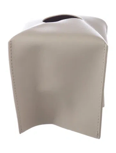 Pre-owned Nicole Sassaman Leather Tissue Box Cover In Neutral