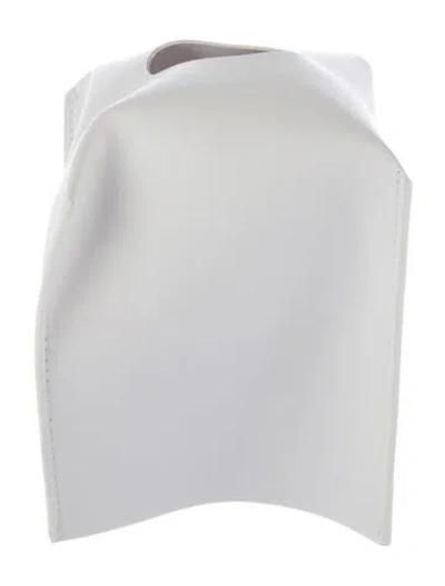 Pre-owned Nicole Sassaman Leather Tissue Box Cover In White