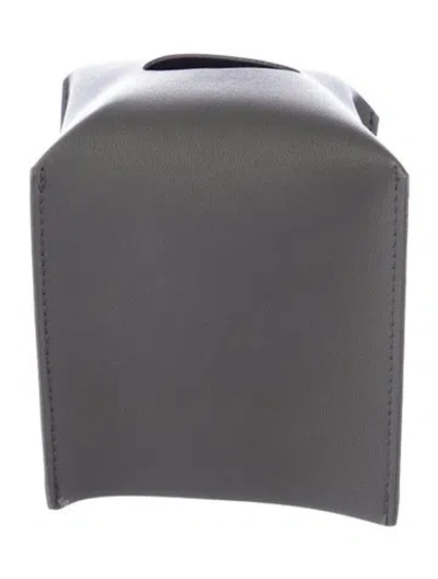 Pre-owned Nicole Sassaman Leather Tissue Box Sleeve In Gray