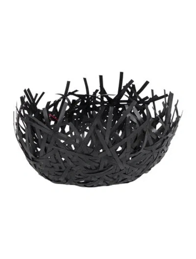 Pre-owned Nicole Sassaman Poly Woven Basket In Black