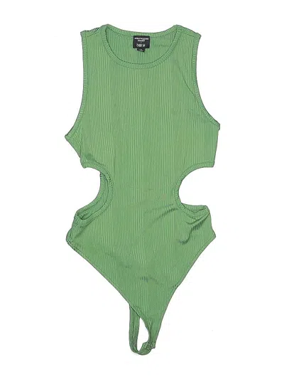 Pre-owned Nicole Williams English X Bar Iii Bodysuit In Green