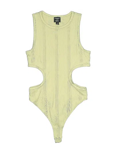 Pre-owned Nicole Williams English X Bar Iii Bodysuit In Yellow