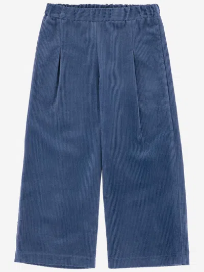 Nicoletta Fanna Kids' Corduroy Trousers In Blue