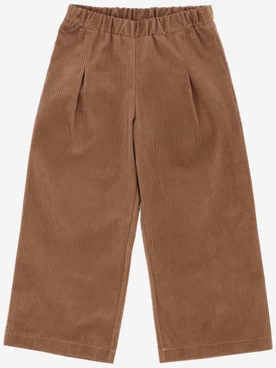 Nicoletta Fanna Kids' Corduroy Trousers In Brown