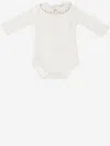 Nicoletta Fanna Cotton Bodysuit With Embroidered Collar In White