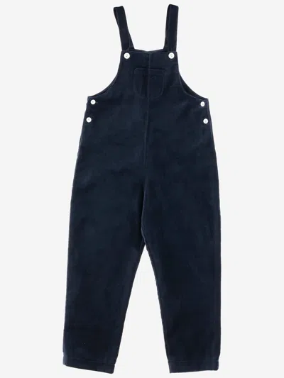 Nicoletta Fanna Kids' Ribbed Velvet Dungarees In Blue