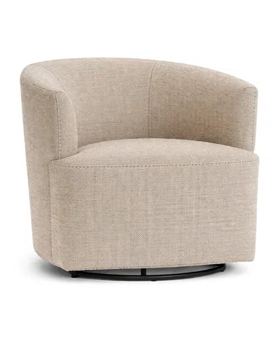 Nicoletti Corona Fabric Swivel Chair In Alce  - Beige