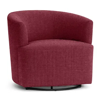 Nicoletti Corona Fabric Swivel Chair In Alce  - Bordeaux