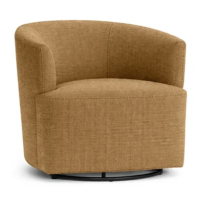 Nicoletti Corona Fabric Swivel Chair In Alce  - Mustard