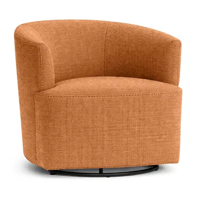 Nicoletti Corona Fabric Swivel Chair In Alce  - Orange