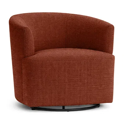 Nicoletti Corona Fabric Swivel Chair In Alce  - Terracotta