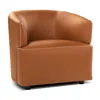 Nicoletti Leather Corona Chair In Brown