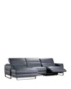 Nicoletti Lucano 3 Piece Power Reclining Leather Sectional In Minerva -blue