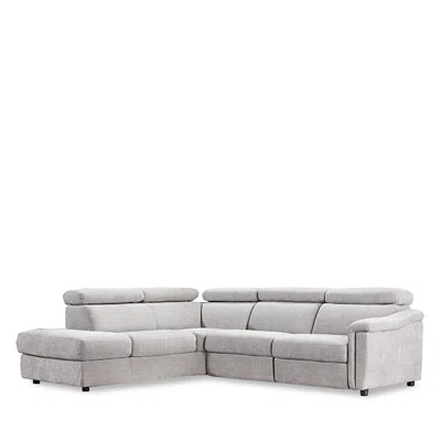 Nicoletti Prato 3 Piece Power Reclining Fabric Sectional In Alce -brown