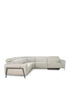 Nicoletti Puglia Leather 4 Piece Sectional Reclining Sofa In Minerva -tortora