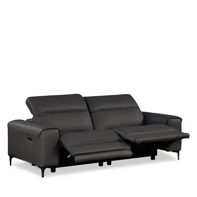 Nicoletti Tacchino Power Reclining Two Piece Leather Sofa In Black