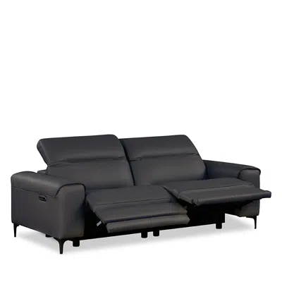 Nicoletti Tacchino Power Reclining Two Piece Leather Sofa In Black