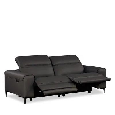 Nicoletti Tacchino Power Reclining Two Piece Leather Sofa In Black