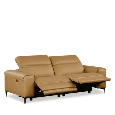 Nicoletti Tacchino Power Reclining Two Piece Leather Sofa In Brown