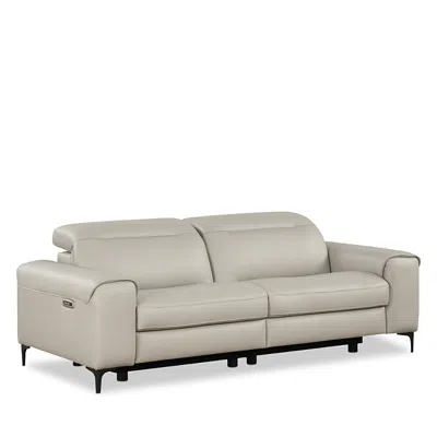 Nicoletti Tacchino Power Reclining Two Piece Leather Sofa In Gray